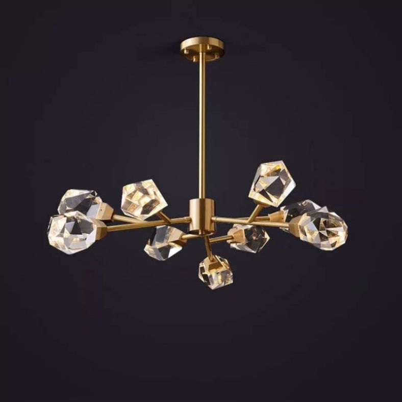 Angelia Faceted Oval Chandelier For Living Room - thebelacan