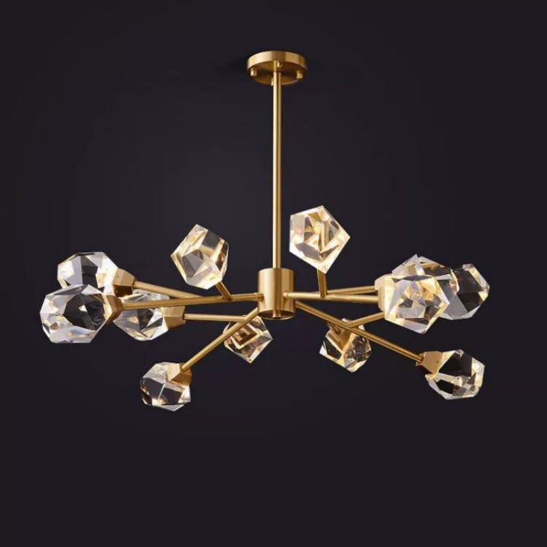 Angelia Faceted Oval Chandelier For Living Room - thebelacan