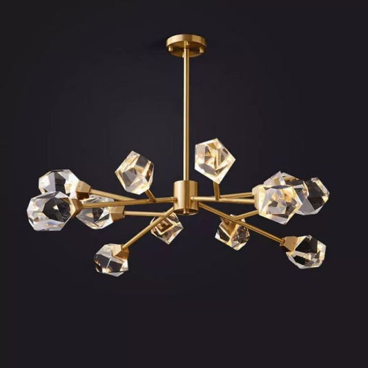 Angelia Faceted Oval Chandelier For Living Room - thebelacan