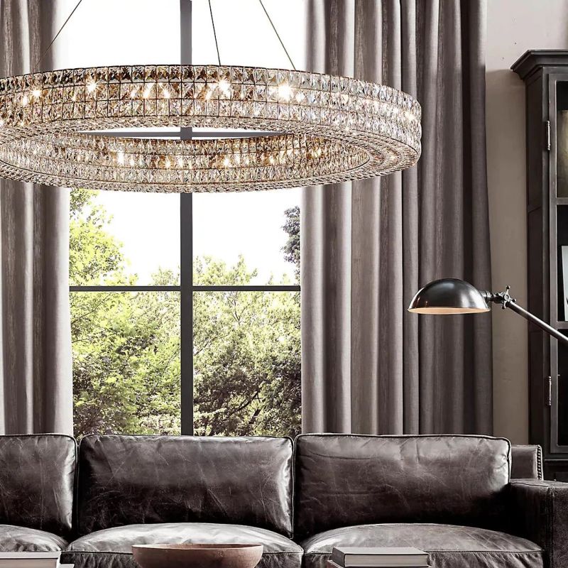 Brilliant Crystal Round Chandelier 32"44"59" - thebelacan