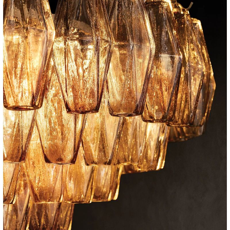 Chara Clear Glass Square Chandelier 32" - thebelacan