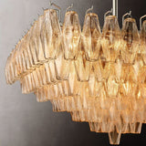 Chara Clear Glass Square Chandelier 32" - thebelacan