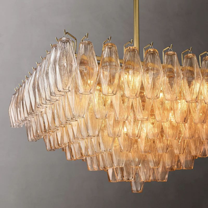 Chara Clear Glass Square Chandelier 32" - thebelacan