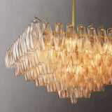 Chara Clear Glass Square Chandelier 32" - thebelacan