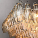 Chara Clear Glass Tiered Rectangular Chandelier 74" - thebelacan