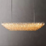 Chara Clear Glass Tiered Rectangular Chandelier 74" - thebelacan