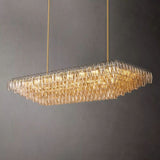Chara Clear Glass Tiered Rectangular Chandelier 74" - thebelacan