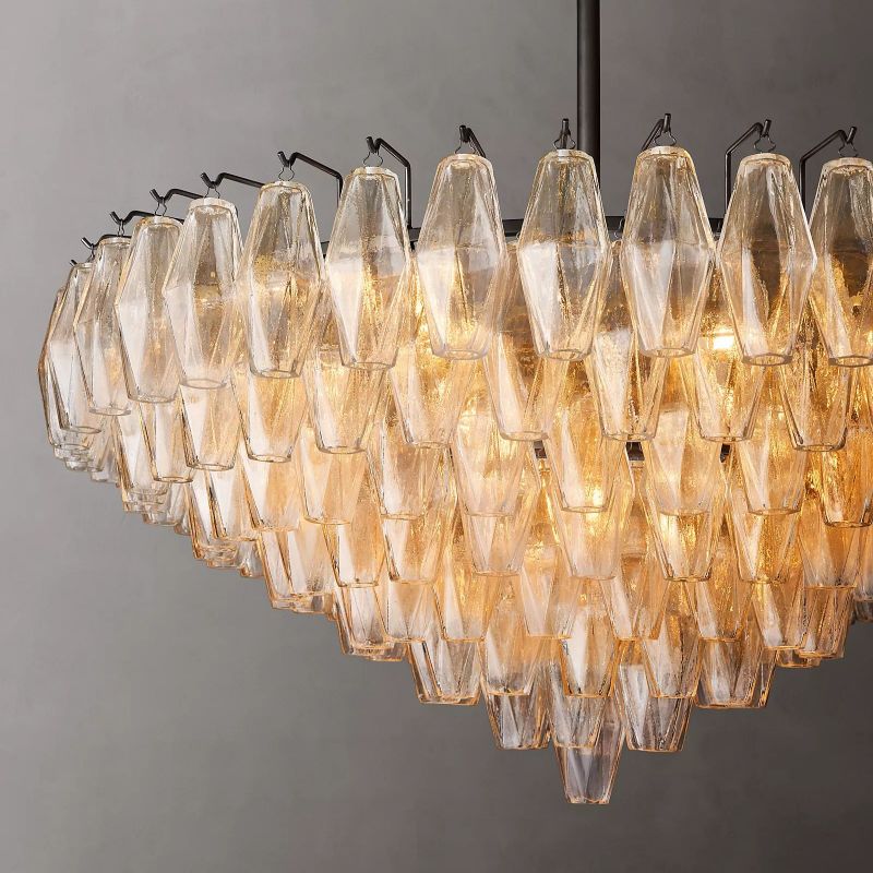 Chara Clear Glass Tiered Round Chandelier 37" - thebelacan