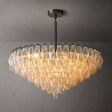 Chara Clear Glass Tiered Round Chandelier 37" - thebelacan