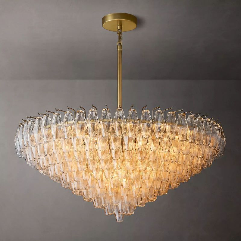 Chara Clear Glass Tiered Round Chandelier 47" - thebelacan