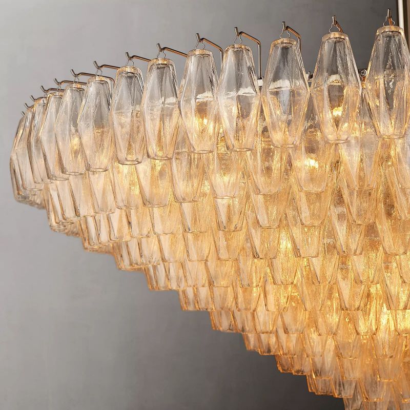 Chara Clear Glass Tiered Round Chandelier 62" - thebelacan
