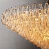 Chara Clear Glass Tiered Round Chandelier 62" - thebelacan
