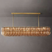 Chara Smoke Glass Rectangular Chandelier 74" - thebelacan