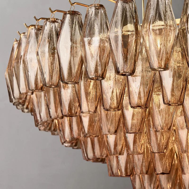 Chara Smoke Glass Tiered Round Chandelier 47" - thebelacan