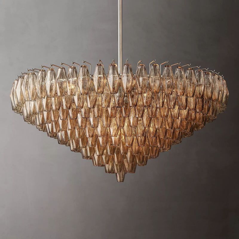 Chara Smoke Glass Tiered Round Chandelier 47" - thebelacan