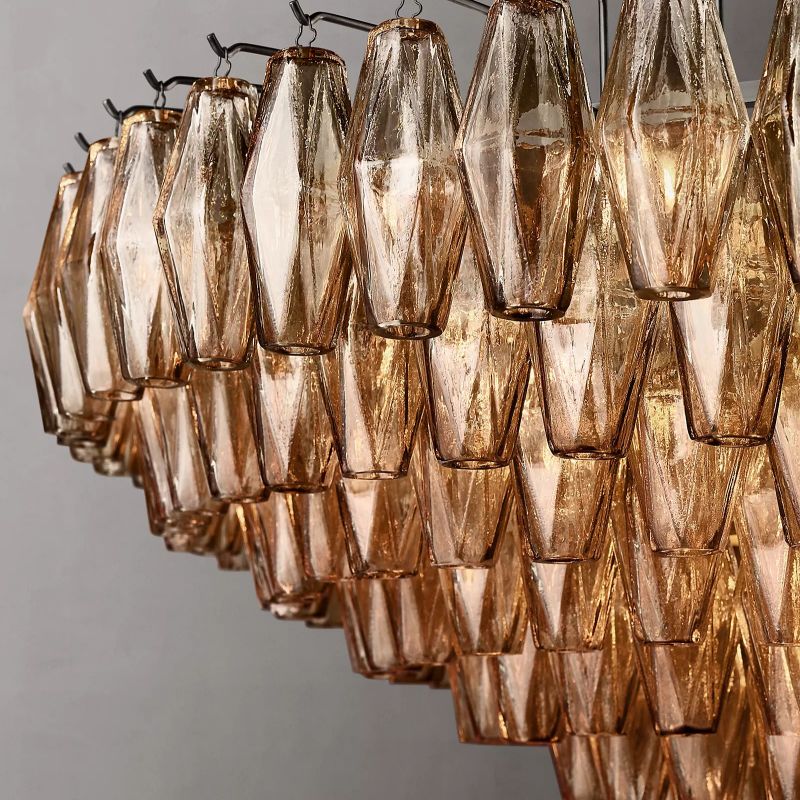 Chara Smoke Glass Tiered Round Chandelier 47" - thebelacan