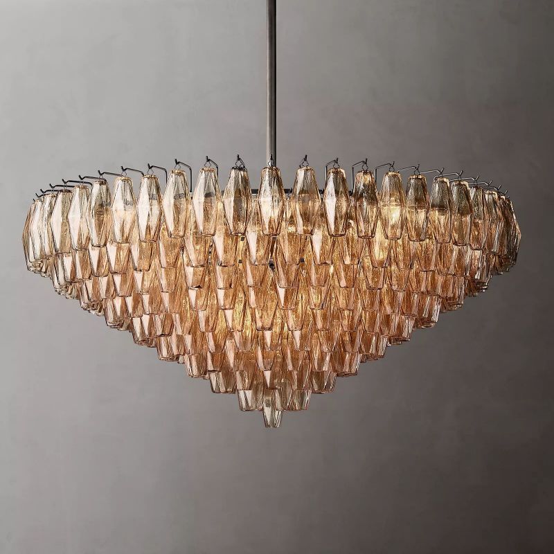 Chara Smoke Glass Tiered Round Chandelier 47" - thebelacan