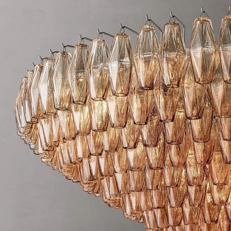Chara Smoke Glass Tiered Round Chandelier 62" - thebelacan