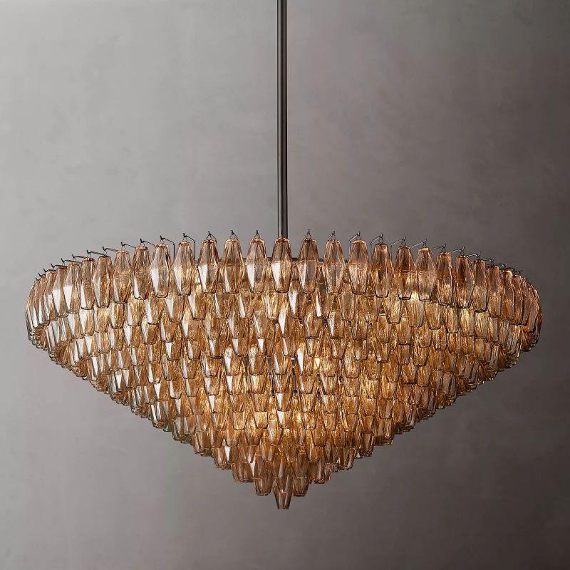 Chara Smoke Glass Tiered Round Chandelier 62" - thebelacan