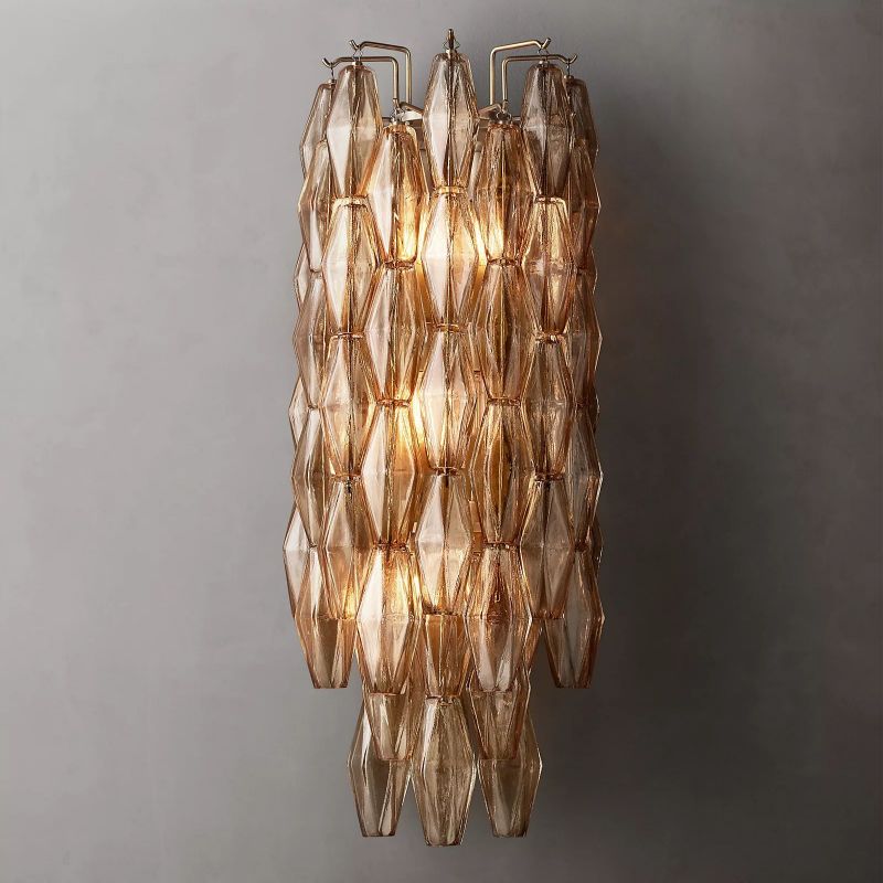 Chara Smoke Glass Grand Wall Sconce - thebelacan