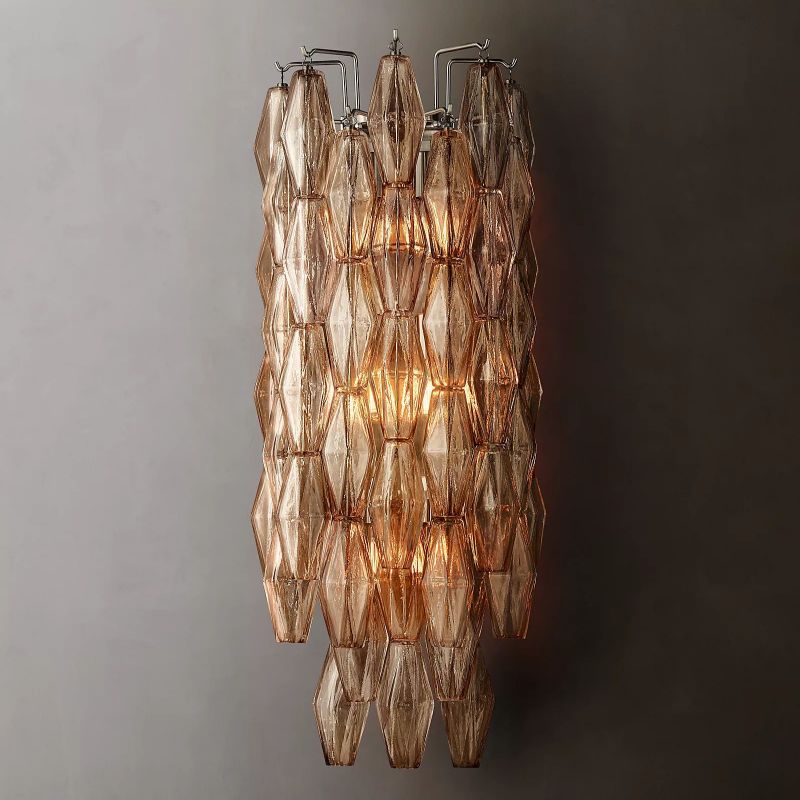 Chara Smoke Glass Grand Wall Sconce - thebelacan