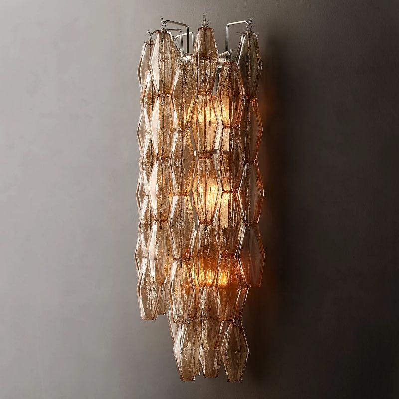 Chara Smoke Glass Grand Wall Sconce - thebelacan