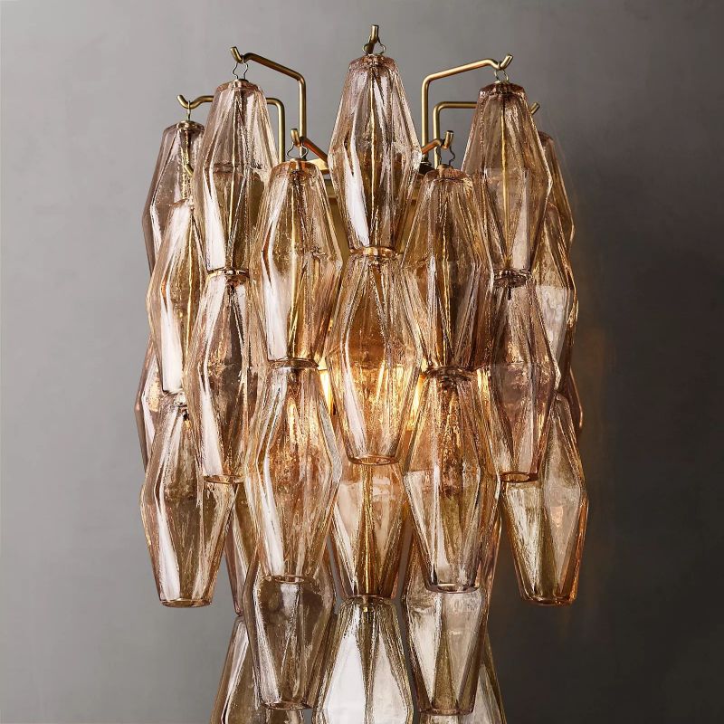 Chara Smoke Glass Short Wall Sconce - thebelacan