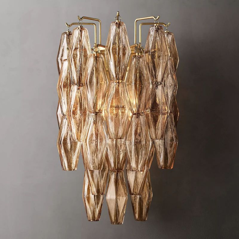 Chara Smoke Glass Short Wall Sconce - thebelacan
