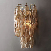 Chara Smoke Glass Short Wall Sconce - thebelacan