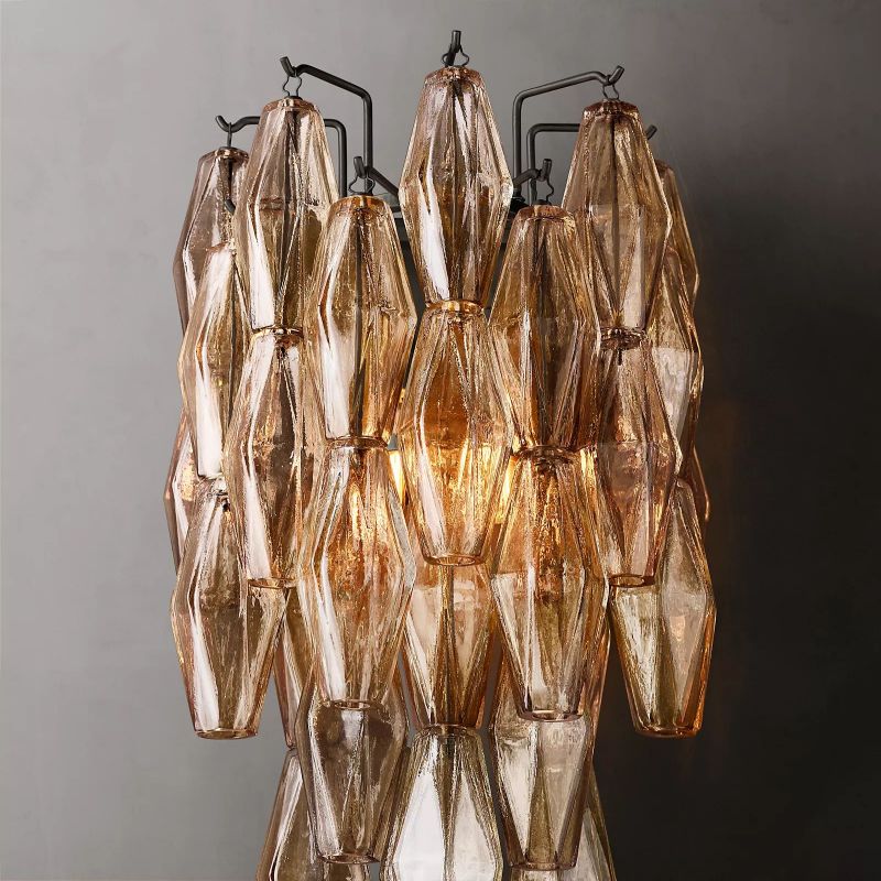 Chara Smoke Glass Short Wall Sconce - thebelacan