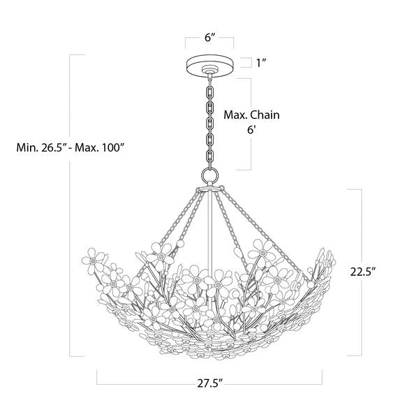 Cherish 6 Lights Round Chandelier - thebelacan