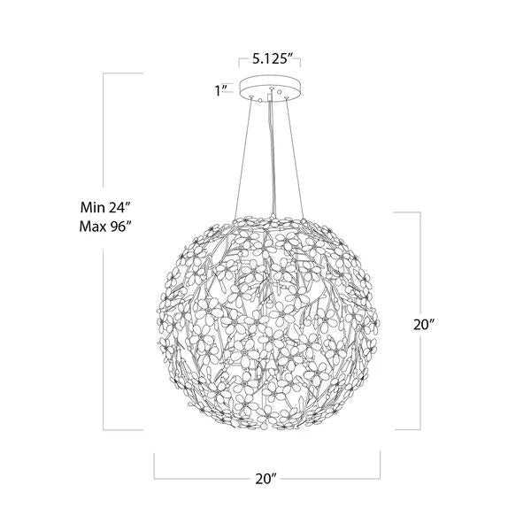 Cherish 6 Lights Spherical Chandelier 20"D - thebelacan