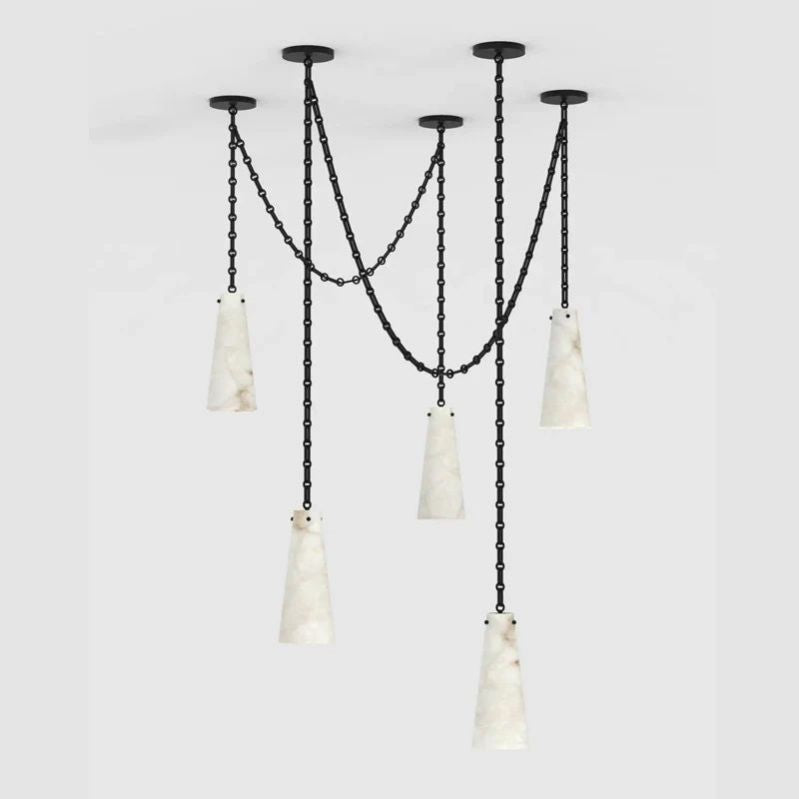 Alabaster Modern 5-light Marble Chandelier - thebelacan