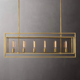 Beckman Glass Lantern Rectangular Chandelier 54" - thebelacan