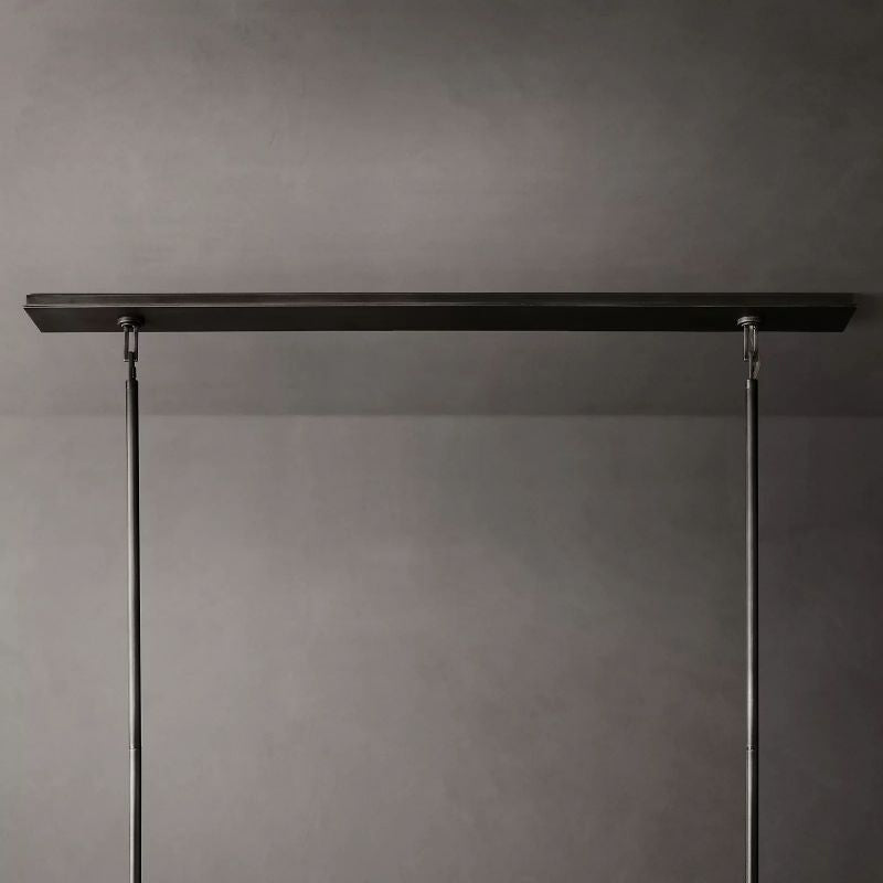 Beckman Glass Lantern Rectangular Chandelier 54" - thebelacan