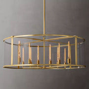 Beckman Glass Lantern Modern Round Chandelier 55" - thebelacan