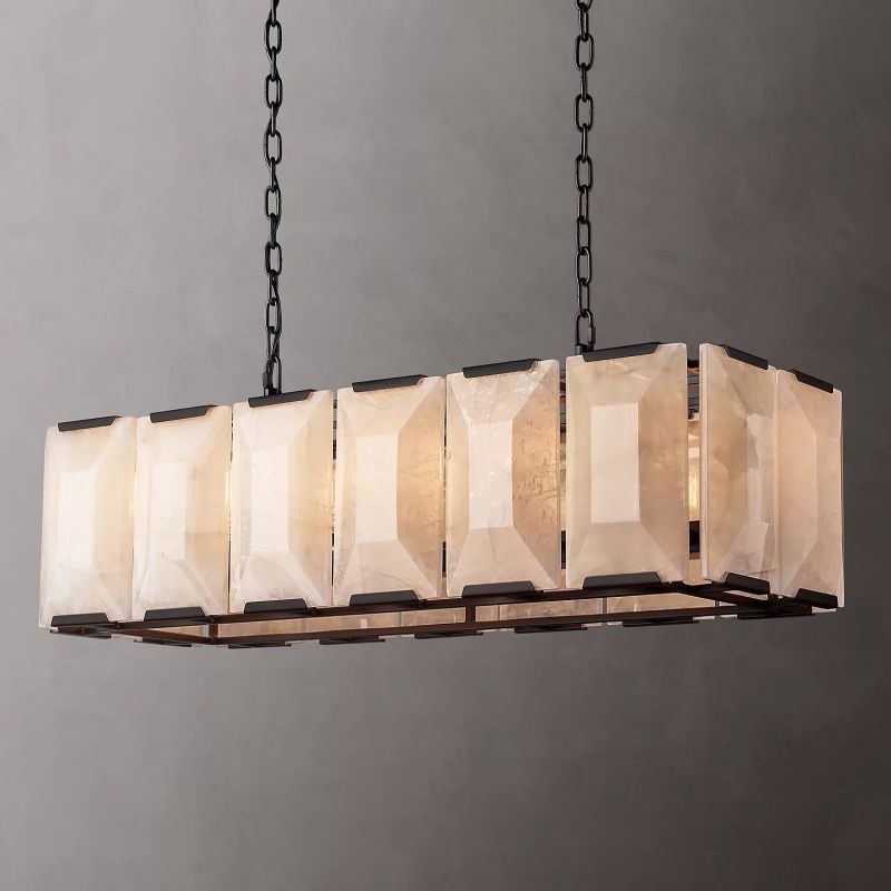 Harson Calcite Rectangular Chandelier 42" - thebelacan