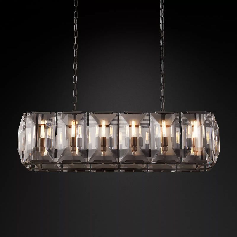 Harson Crystal Rectangular Chandelier 42" - thebelacan