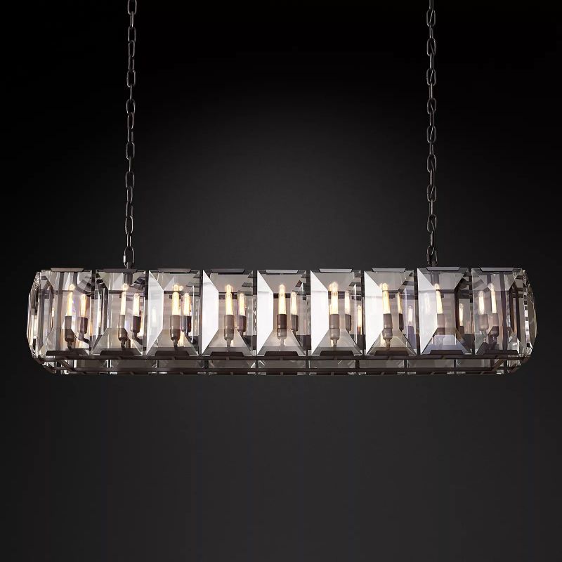 Harson Crystal Rectangular Chandelier 62" - thebelacan