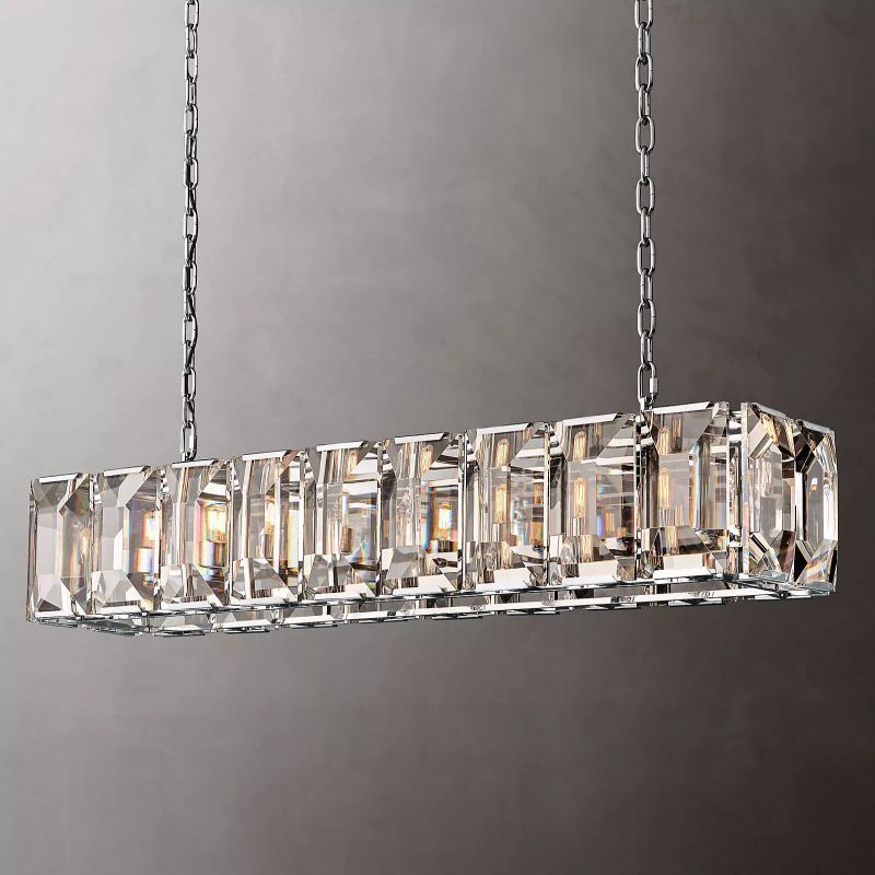 Harson Crystal Rectangular Chandelier 62" - thebelacan