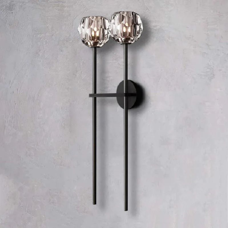 Kristal Clear Glass Double Grand Wall Sconce - thebelacan