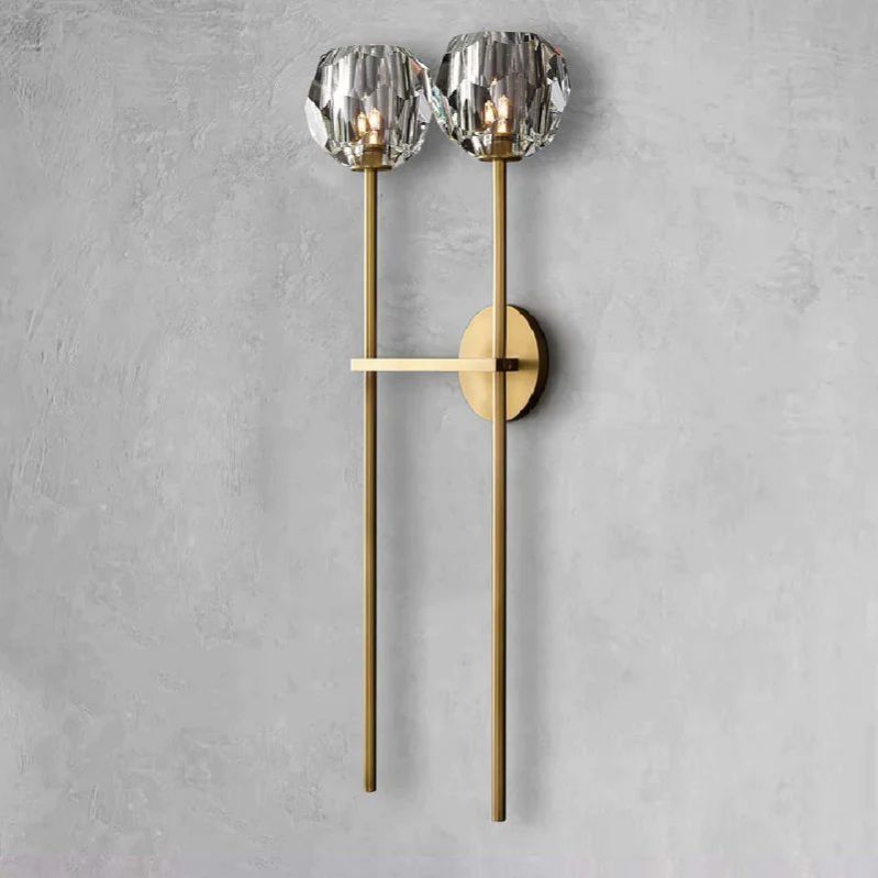 Kristal Clear Glass Double Grand Wall Sconce - thebelacan