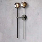 Kristal Smoke Glass Double Grand Wall Sconce - thebelacan