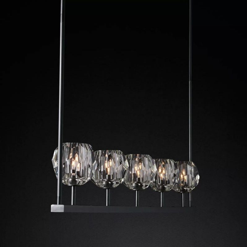 Kristal Glass Linear Chandelier 48" - thebelacan