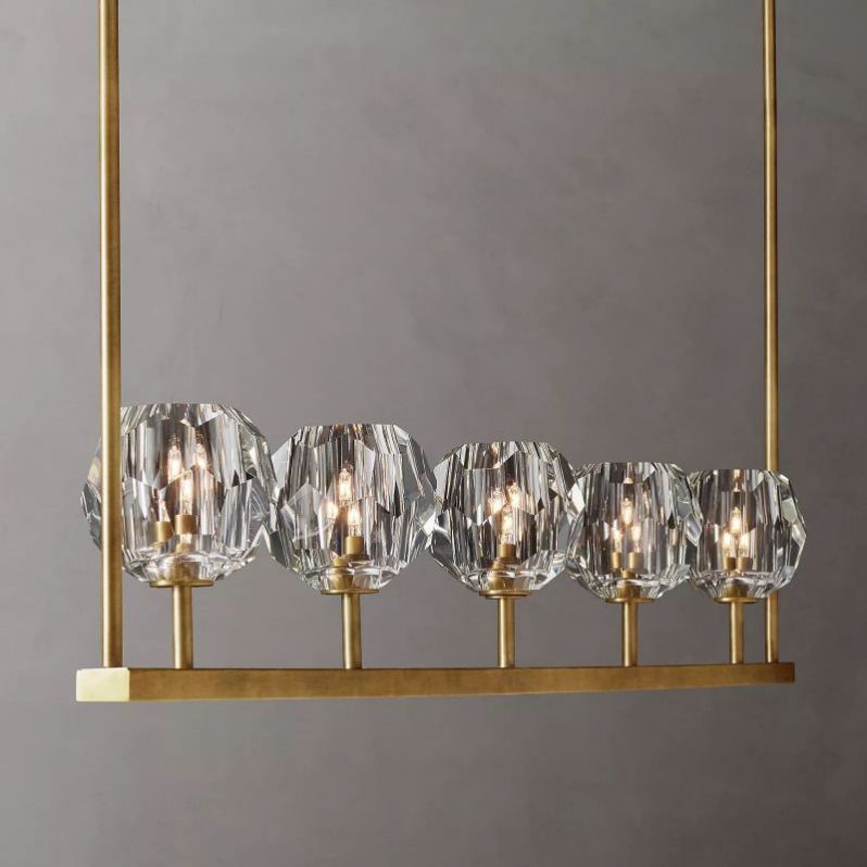 Kristal Glass Linear Chandelier 48" - thebelacan