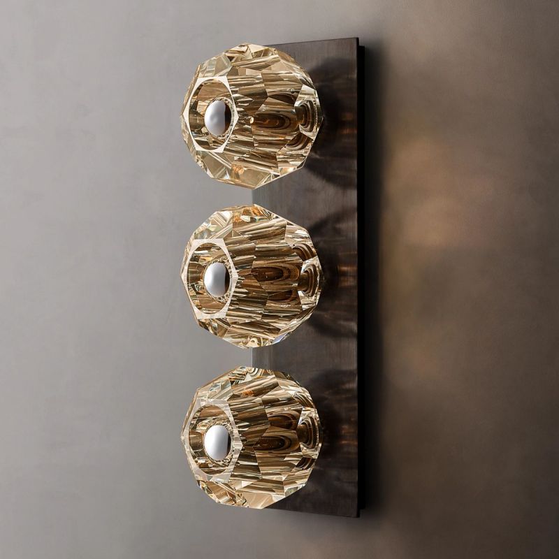 Kristal Clear Glass Linear Short Wall Sconce - thebelacan