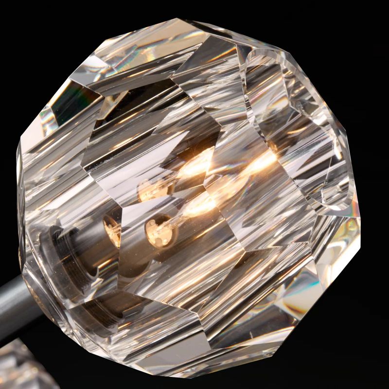 Kristal Clear Glass Round Cluster Chandelier 30" - thebelacan