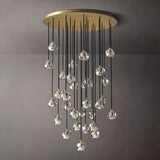 Kristal Clear Glass Round Cluster Chandelier 40" - thebelacan