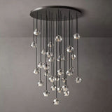 Kristal Clear Glass Round Cluster Chandelier 40" - thebelacan