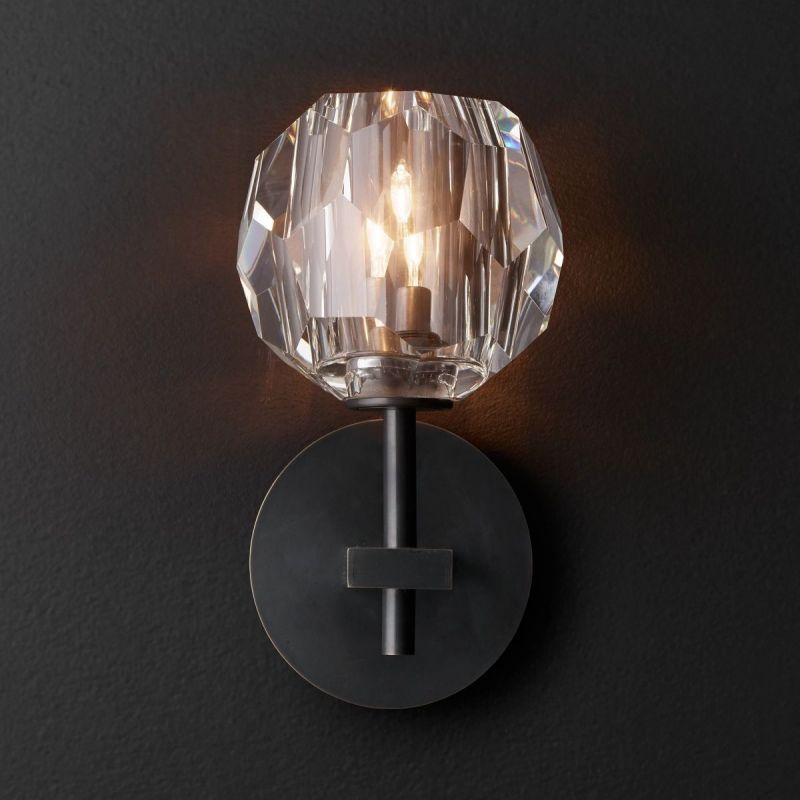Kristal Clear Glass Short Wall Sconce - thebelacan